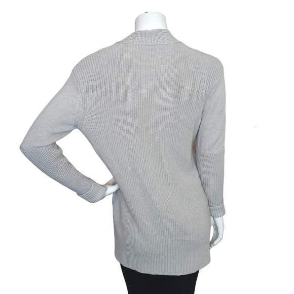 Tory Burch Grey Cashmere Blend Belted Cardigan Sweater - Picture 4 of 13